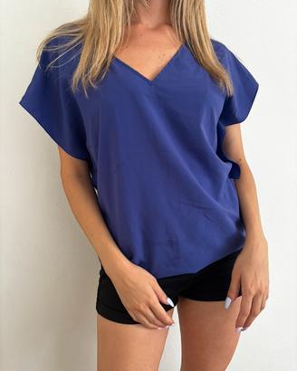 T-shirt Donna Zara Blu XS Vintage