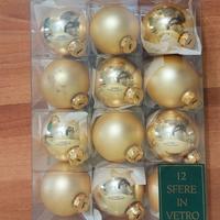12 sfere in vetro oro puntale decorazioni varie 