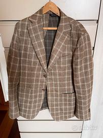 Giacca cotone lino marrone Fusaro Antonio tg. 48