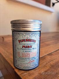 Barattolo latta Piperazina Midy vintage d'epoca 
