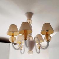 Lampadario Gabbiani in vetro di Murano
