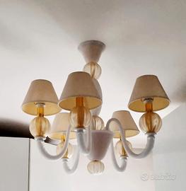 Lampadario Gabbiani in vetro di Murano