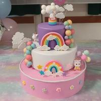 Torta scenografica e sfondo Unicorno