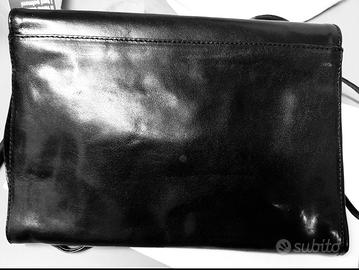 Borsa clutch donna in pelle nera