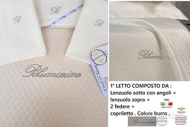 Primo letto sposa BLUMARINE copriletto + lenzuola