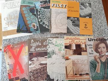 9 riviste vintage uncinetto e ricamo
