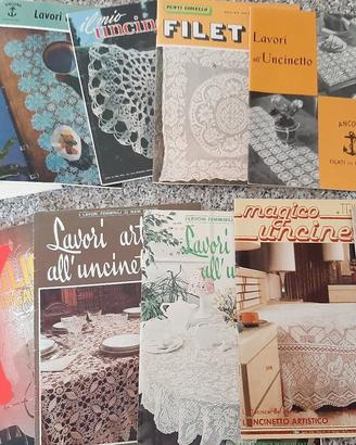 9 riviste vintage uncinetto e ricamo