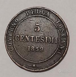 Governo della Toscana - 5 Centesimi 1859
