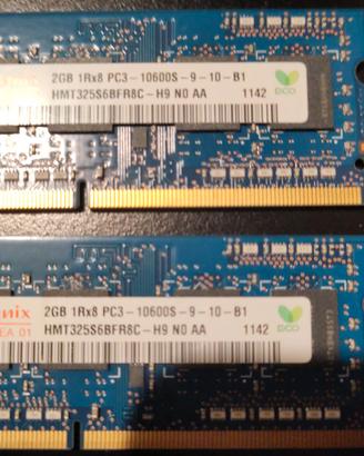 2 x 2 GB RAM 1RX8 PC3 10600S