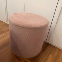 Pouf/sgabello in velluto rosa antico - Norbe