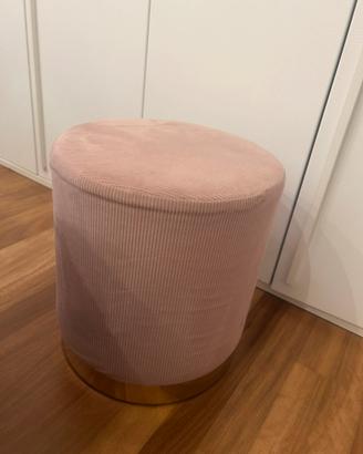 Pouf/sgabello in velluto rosa antico - Norbe