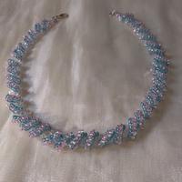 collana Girocollo elegante cristallo rosa turchese