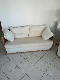 Coppia divani in vimini