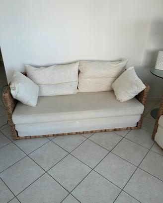 Coppia divani in vimini