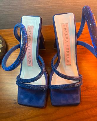 Sandali Chiara Ferragni blu glitter - Numero 36
