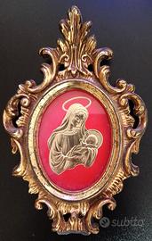 Cornice con Madonna e bambino vintage 