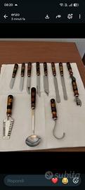 Set di 12 utensili cucina vintage khokhloma