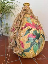 Damigiana decorata decoupage