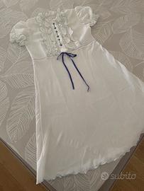 Camicia da Notte Ricamata a Mano Pizzo Bianca