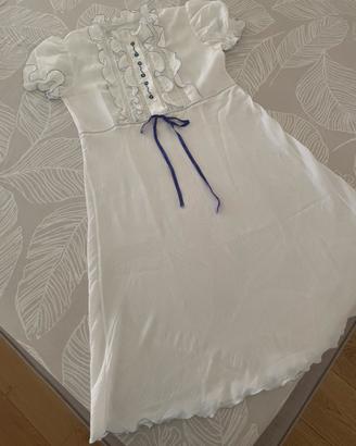 Camicia da Notte Ricamata a Mano Pizzo Bianca