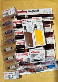 ROTRING ISOGRAPH SET 6 PENNE nuove