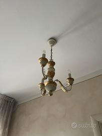 2 Lampadari classici bianco e oro stile shabby