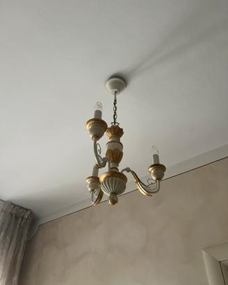 2 Lampadari classici bianco e oro stile shabby