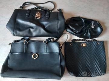  BORSE IN VERA PELLE NERA. 