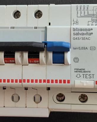 Salvavita G43/32AC + Magnetotermico C25 F84/25 4P
