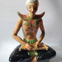 Scultura ceramica art deco Zaccagnini H 37