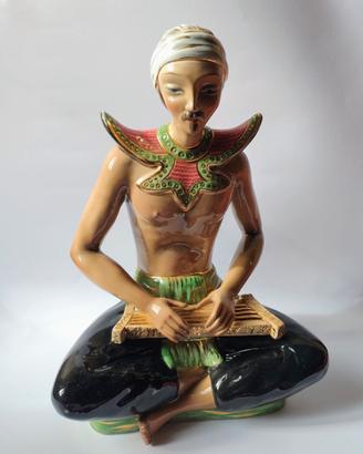 Scultura ceramica art deco Zaccagnini H 37