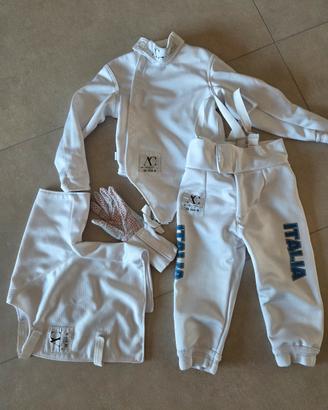 tuta da scherma per bambini mancini 146cm 