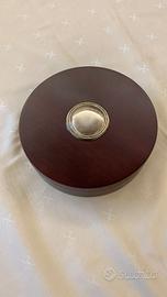 Set vino in cofanetto legno silverplate