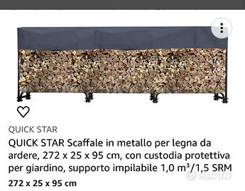 Scaffale in metallo per legna