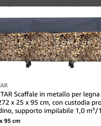 Scaffale in metallo per legna
