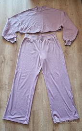 Tuta felpa ciniglia H&M lilla glicine tg M