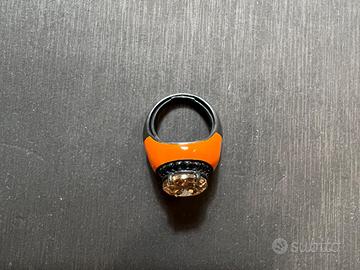 Anello in argento di Valenza smaltato e zirconi