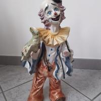 Statua pagliaccio clown in ceramica