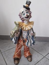 Statua pagliaccio clown in ceramica