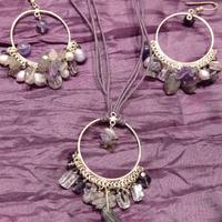 ARGENTO 925  e Ametista orecchini e collana