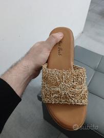 sandalo con zeppa modello ciabattina n 39