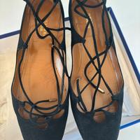 Ballerine nere con lacci aquazzura