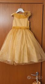 Vestito bambina da cerimonia color oro