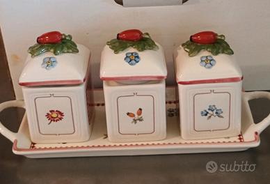 Set barattoli marmellatiere Villeroy & Boch Fleur 