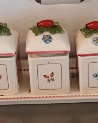 Set barattoli marmellatiere Villeroy & Boch Fleur 