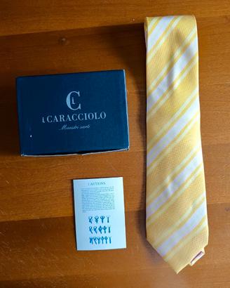 Cravatta uomo giallo/rosa - Sartoria Caracciolo
