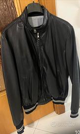 Giubbotto Bomber Uomo AFG in Vera Pelle Blu-