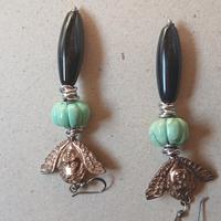 Orecchini argento  ,onice ,turchesi