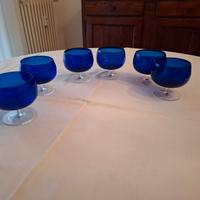 coppe in cristallo blu