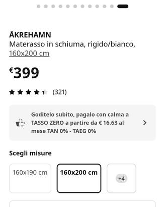 Materasso Ikea Åkrehamn in schiuma 